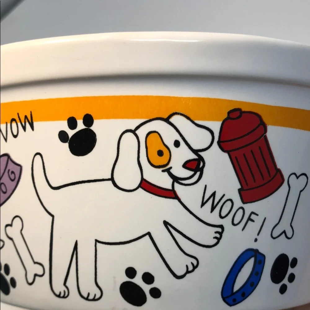 Dog Bowl with Colorful Dog Print